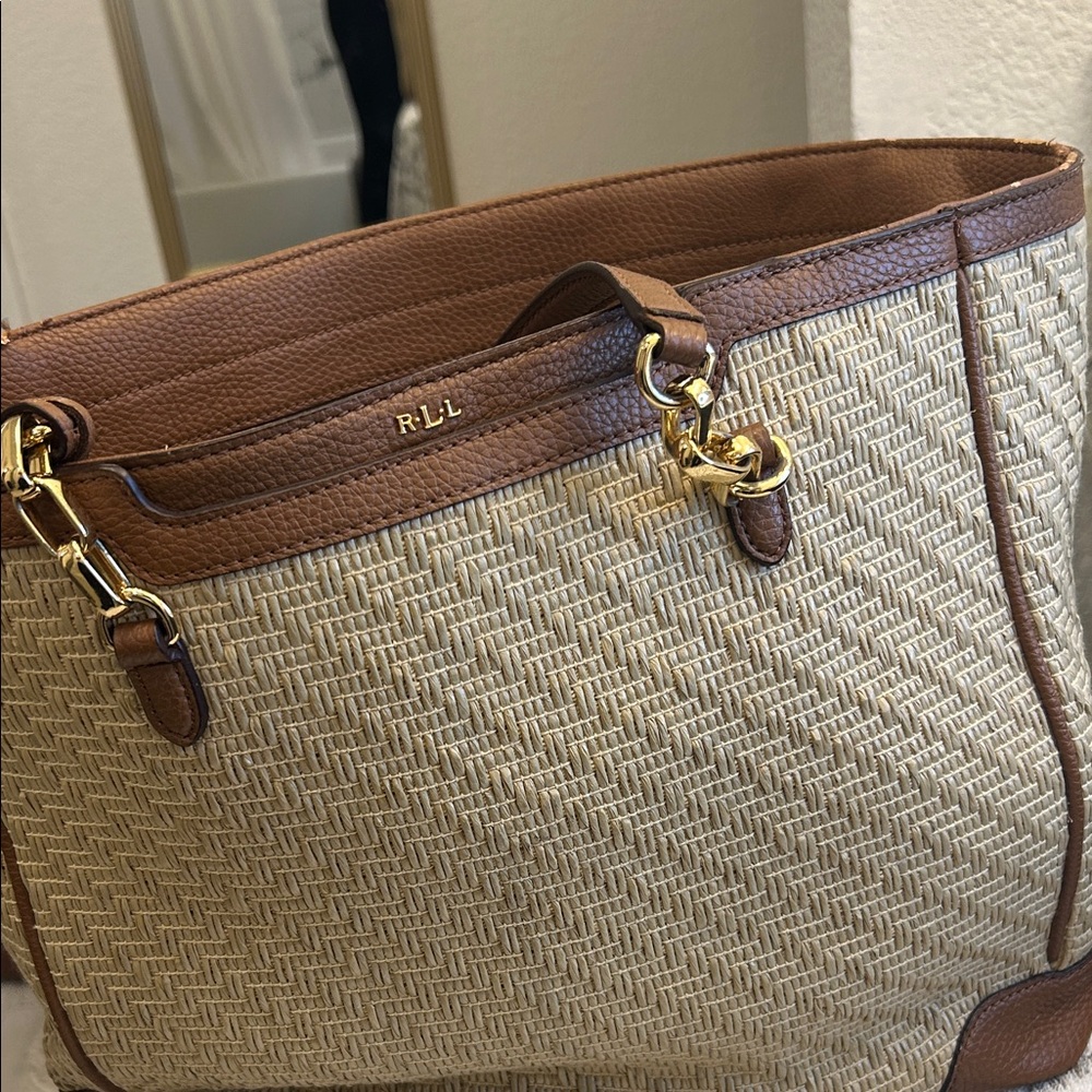 Polo by Ralph Lauren Brown and Cream Tote Bag